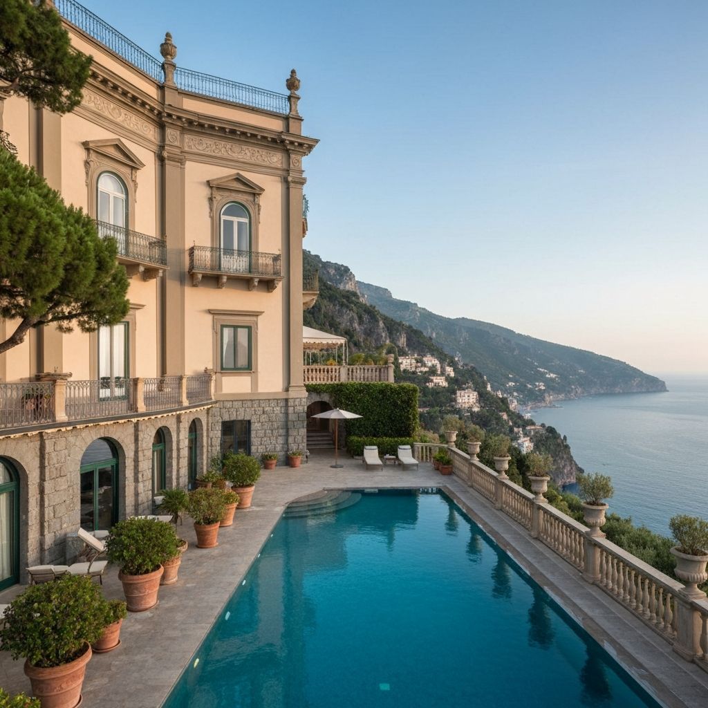 Historic palazzo villa with infinity pool in Ravello