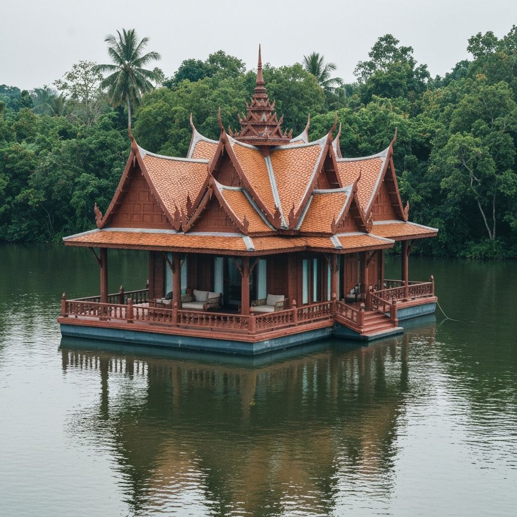 Serene floating villa in Cambodia on Tonle Sap Lake