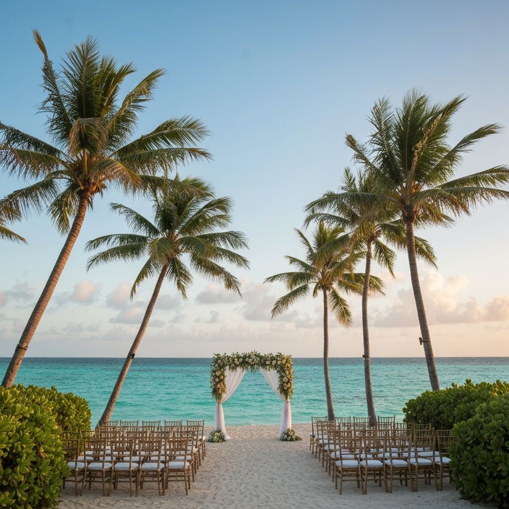 Luxury beach wedding in Key West Florida with crystal emerald waters and tropical elegance